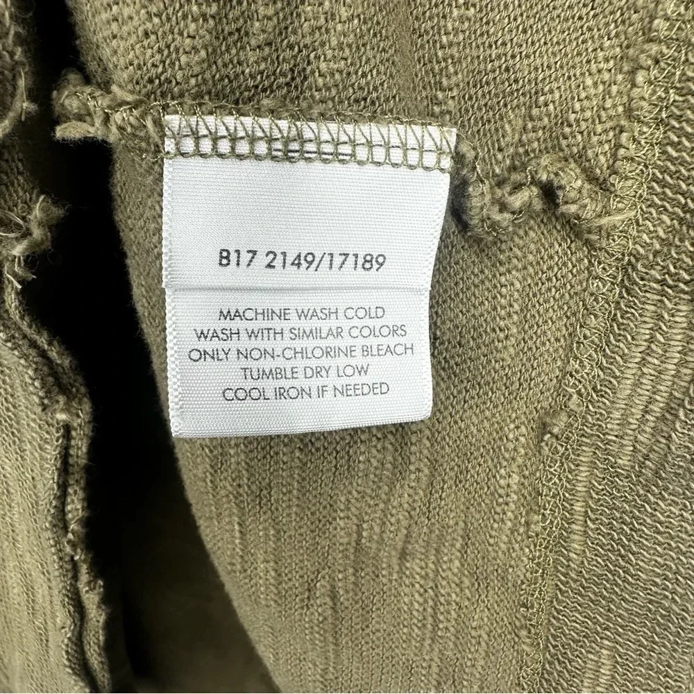 White + Warren Olive Cotton Open Back Sweater Size Medium - Picture 4 of 5